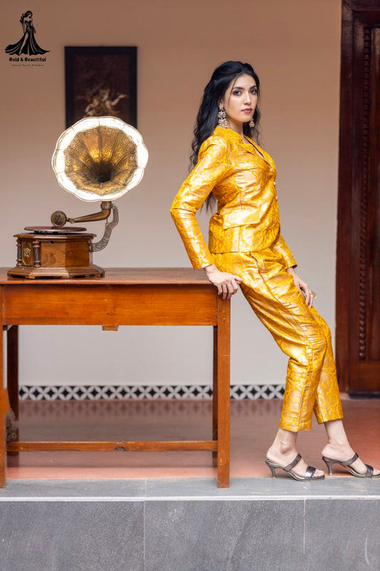 Golden Shadow Blazer Suit