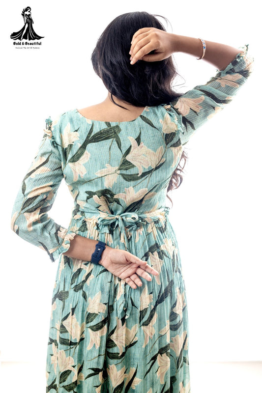 Aqua Fern Dress