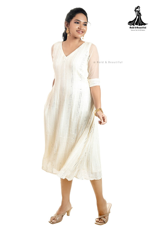 Ivory Illusion A-Line Frock