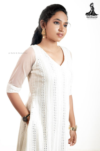 Ivory Illusion A-Line Frock