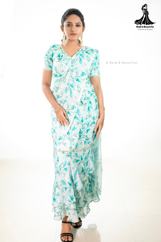 Verdant Dream Saree Frock