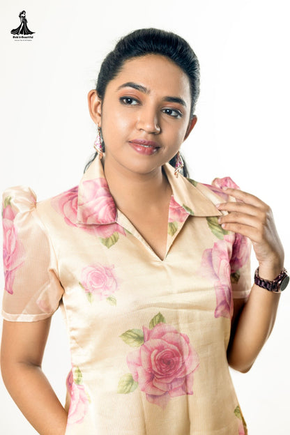 Pink Flora Luxe Kurti
